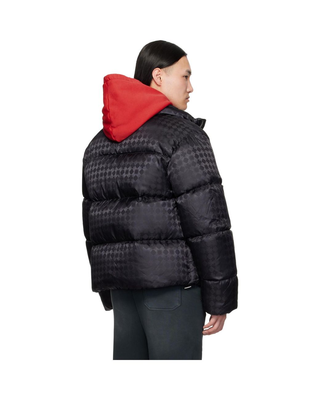 Amiri Red Ma Quad Jacquard Down Jacket for men