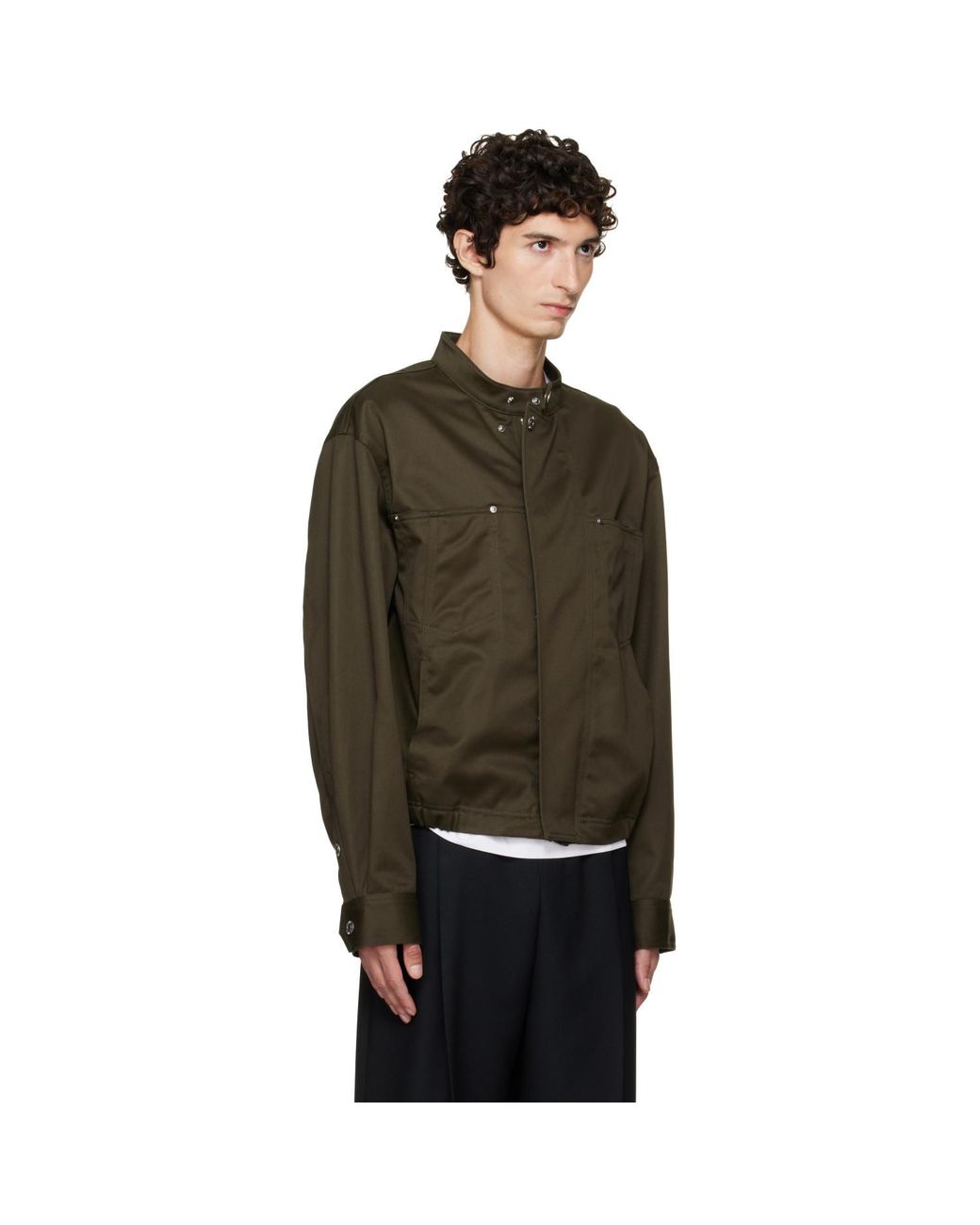 Helmut Lang Brown Moto Trucker Jacket for men