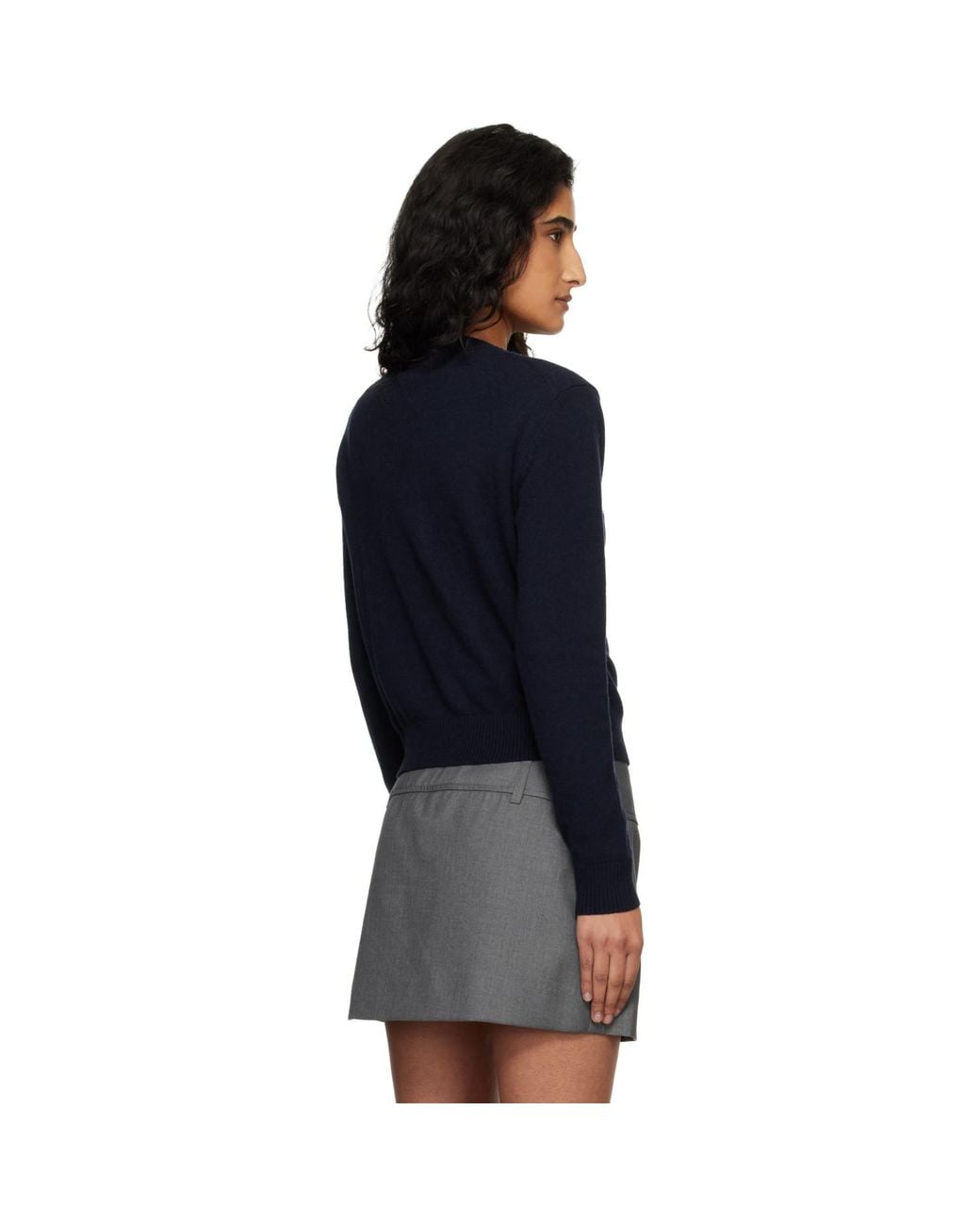 DUNST Blue Essential Crewneck Knit Cardigan