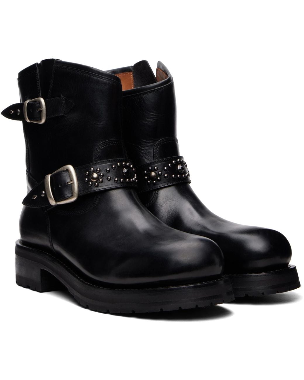 Second/Layer Black 8 Rider Boots for men