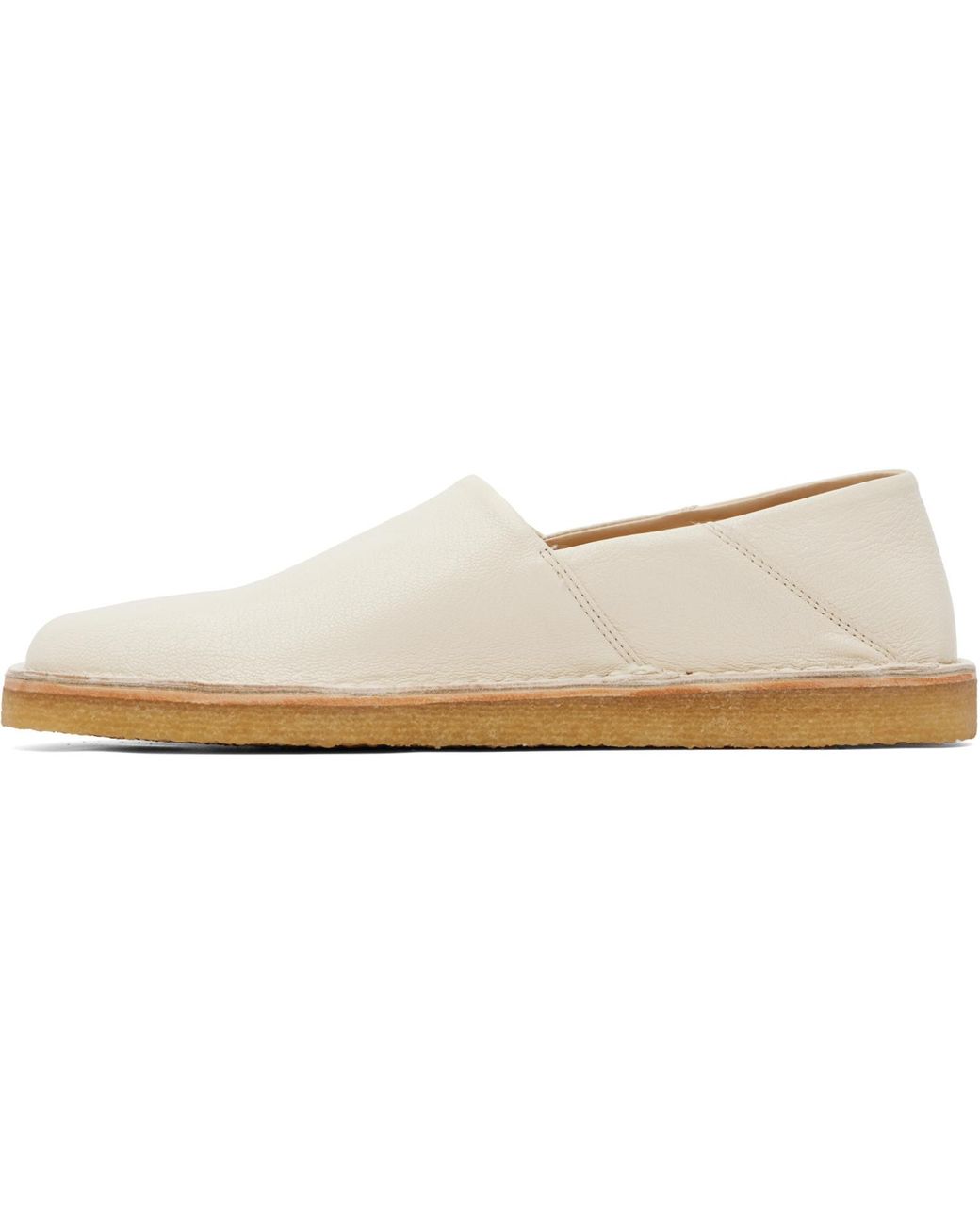 Lemaire White Off- Square Slip-On Loafers for men