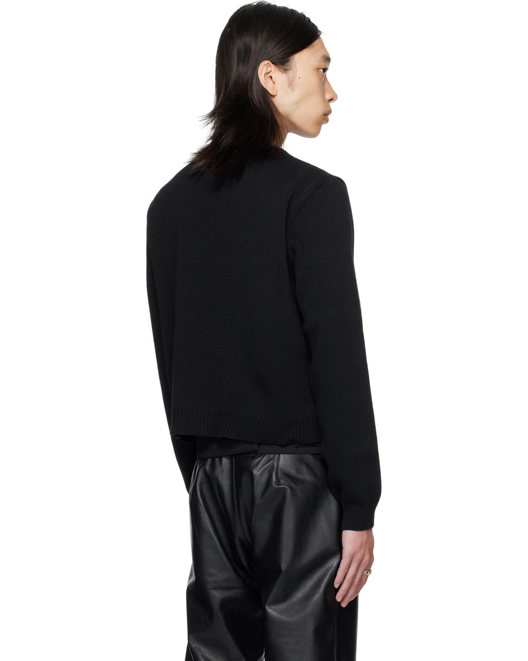 AV VATTEV Lace Up Knit Cardigan in Black for Men | Lyst