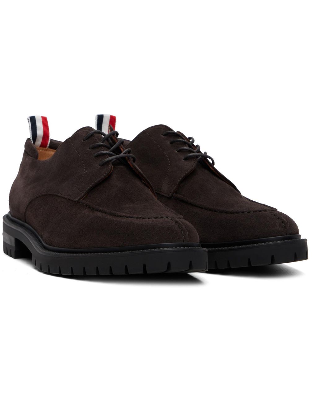 Thom Browne Black Calf Suede Commando Sole Derbys for men