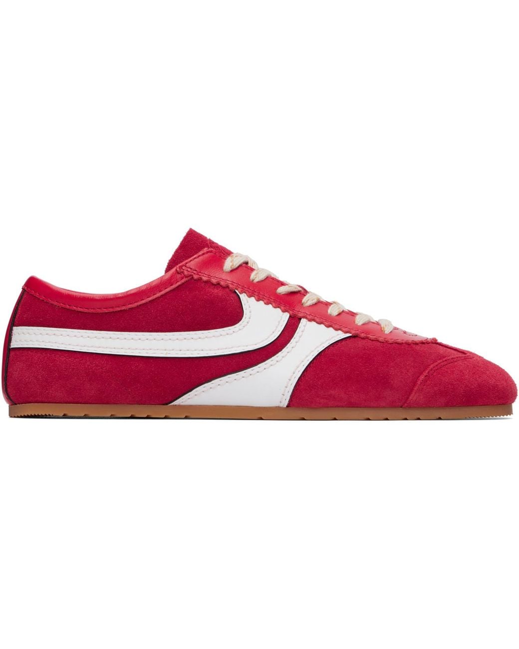 Dries Van Noten Red Suede Sneakers for men