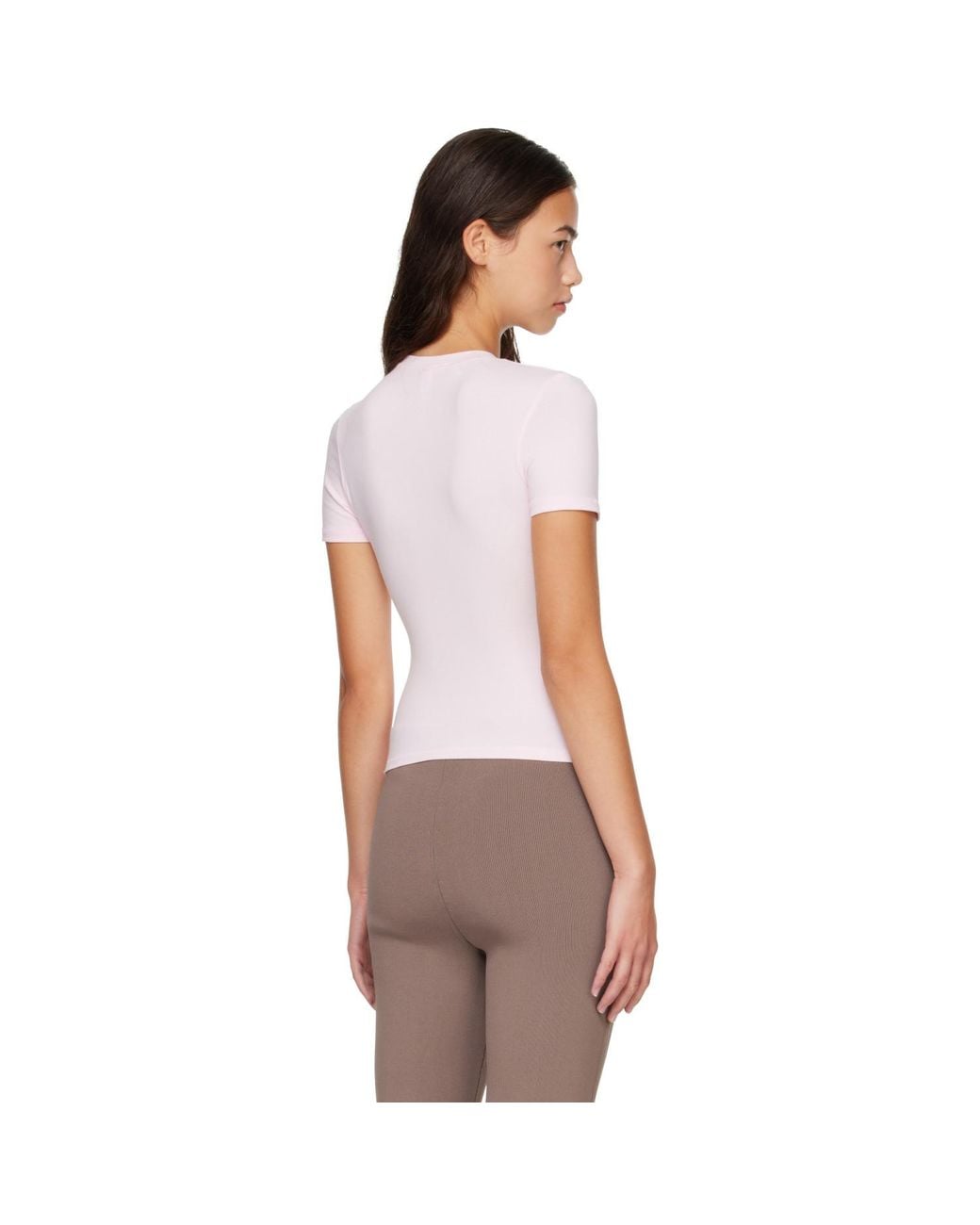 Skims White Cotton Jersey T-Shirt