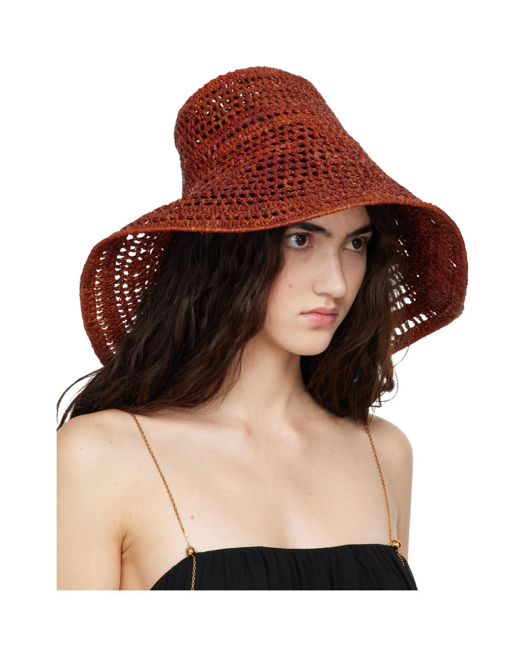 Chloé Brown 'the Raffia Capeline' Beach Hat
