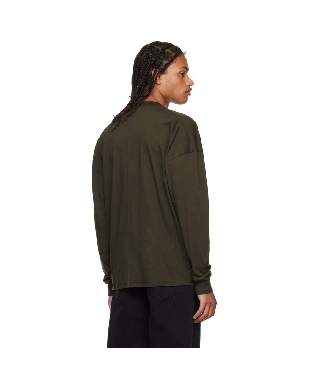 The Row Black Green Drago Long Sleeve T-shirt for men