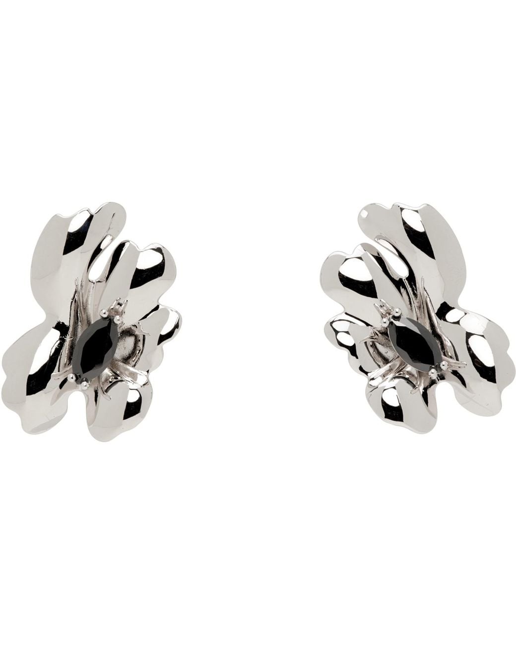 Collina Strada Metallic Molten Flower Earrings