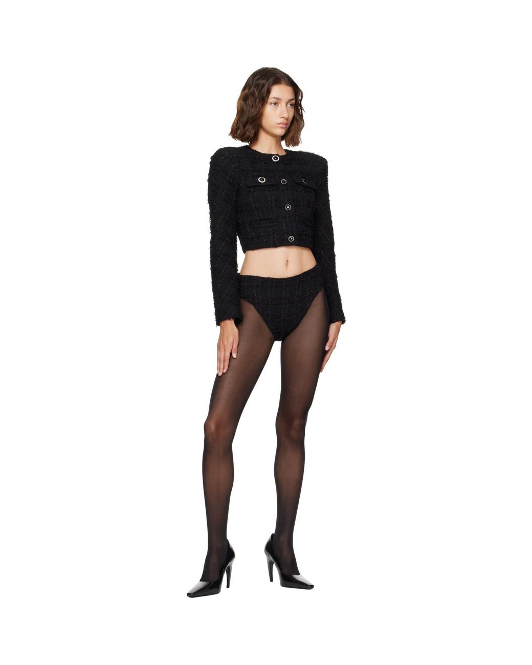 Vetements Black Tweed Hot Shorts