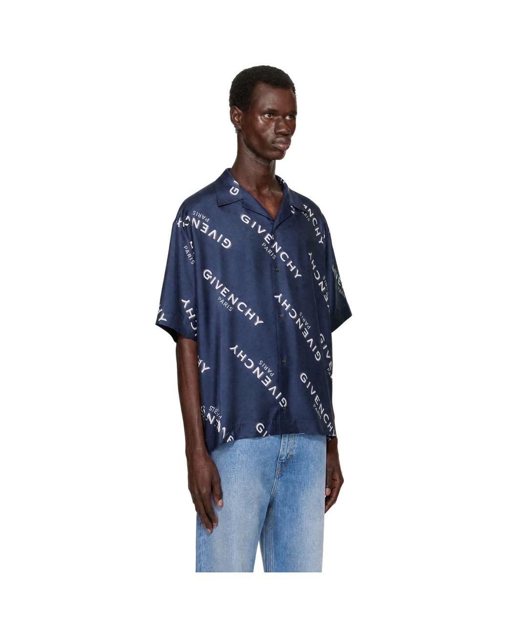 Givenchy Blue Bowling Shirt for men