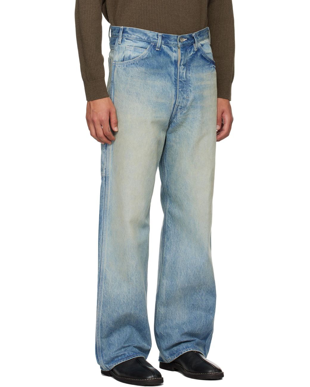 AURALEE Selvedge Faded Heavy Painter Jeans in Blue for Men | Lyst