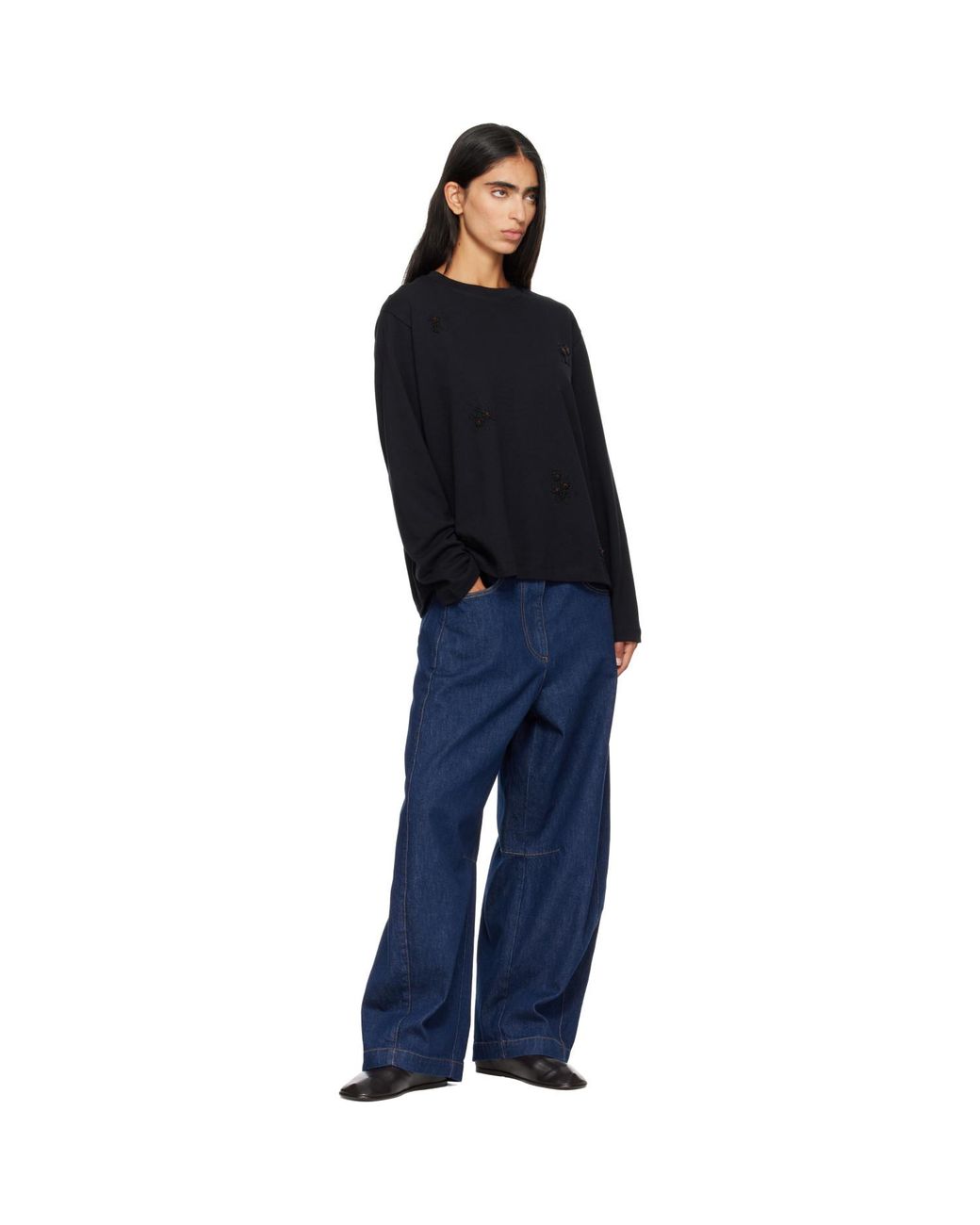 Cordera Blue Curved Baggy Jeans