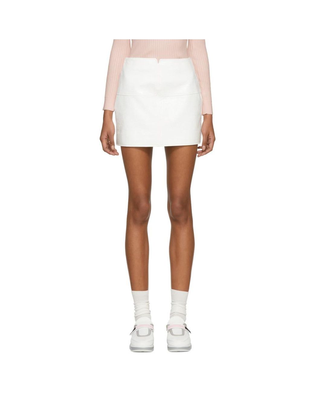Mini-jupe en vinyle blanche Courreges en coloris Blanc | Lyst