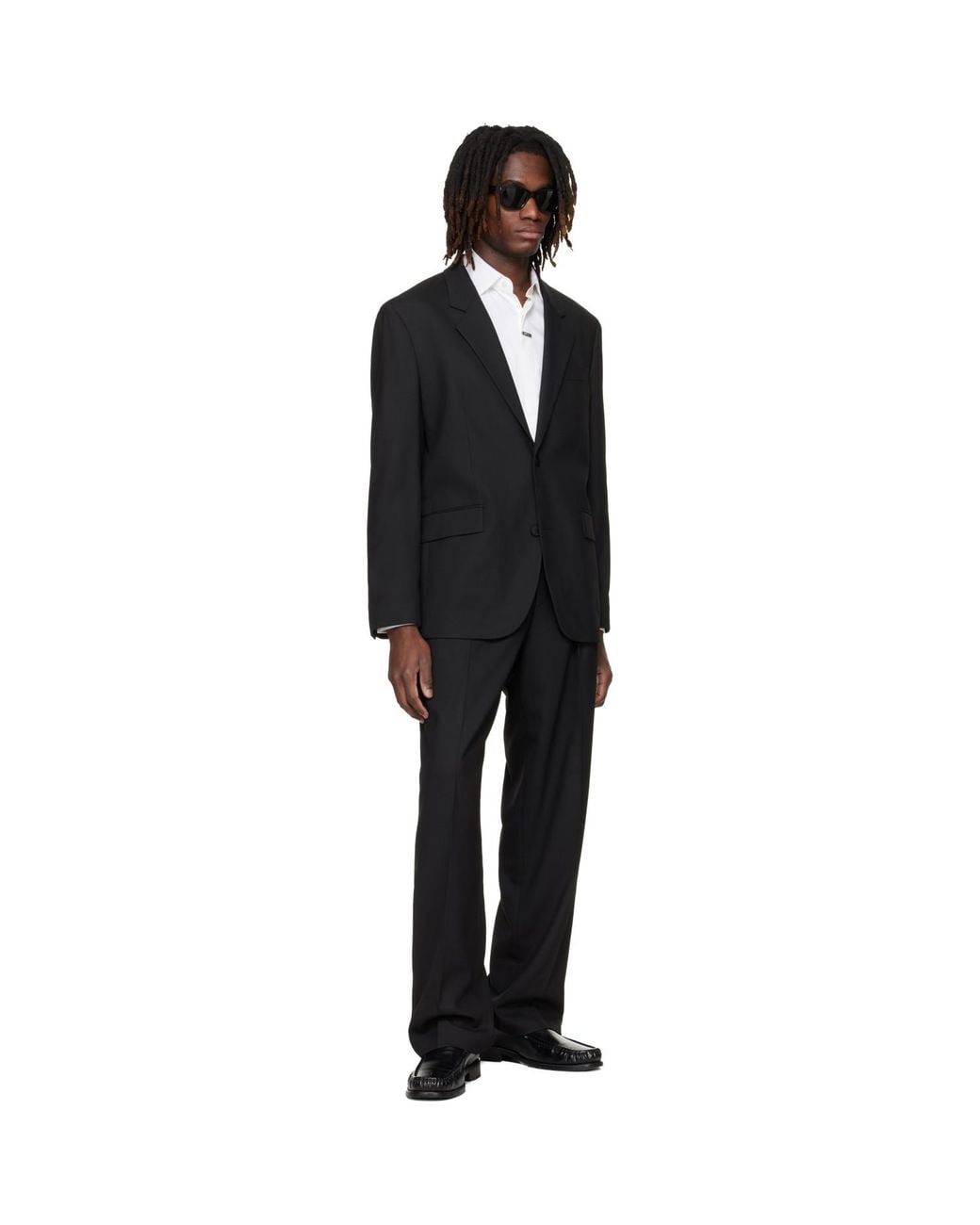 HUGO Black Two-Piece Modern-Fit Stretch Twill Suit for men