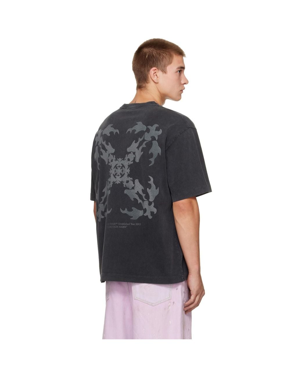 Off-White c/o Virgil Abloh Black Rugs Arrow Skate S/S T-Shirt for men