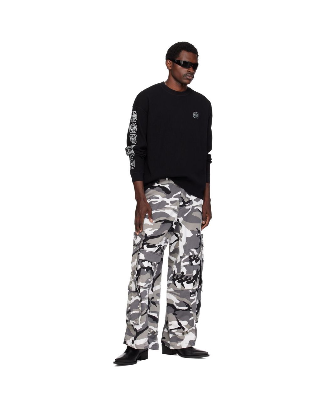 Vetements Black Merged Cargo Pants for men