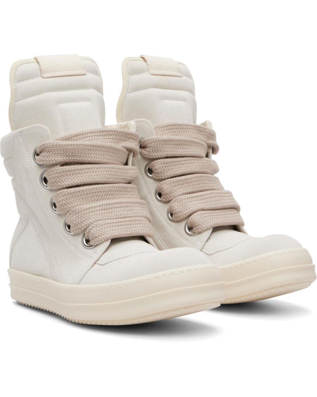 Rick Owens Natural Off- Tower Jumbolace Geobasket Sneakers for men