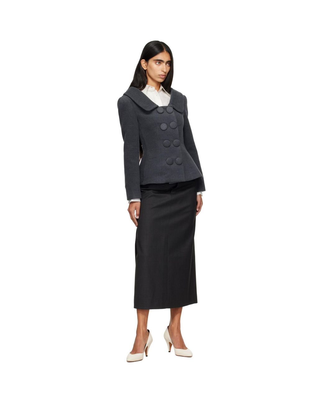 ShuShu/Tong Black Lapel Wrap Jacket