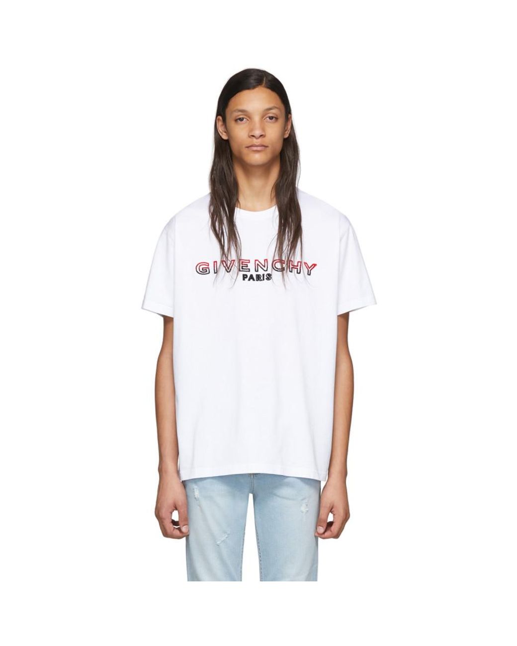 Givenchy Cotton White Tufting Logo T-shirt for Men - Lyst