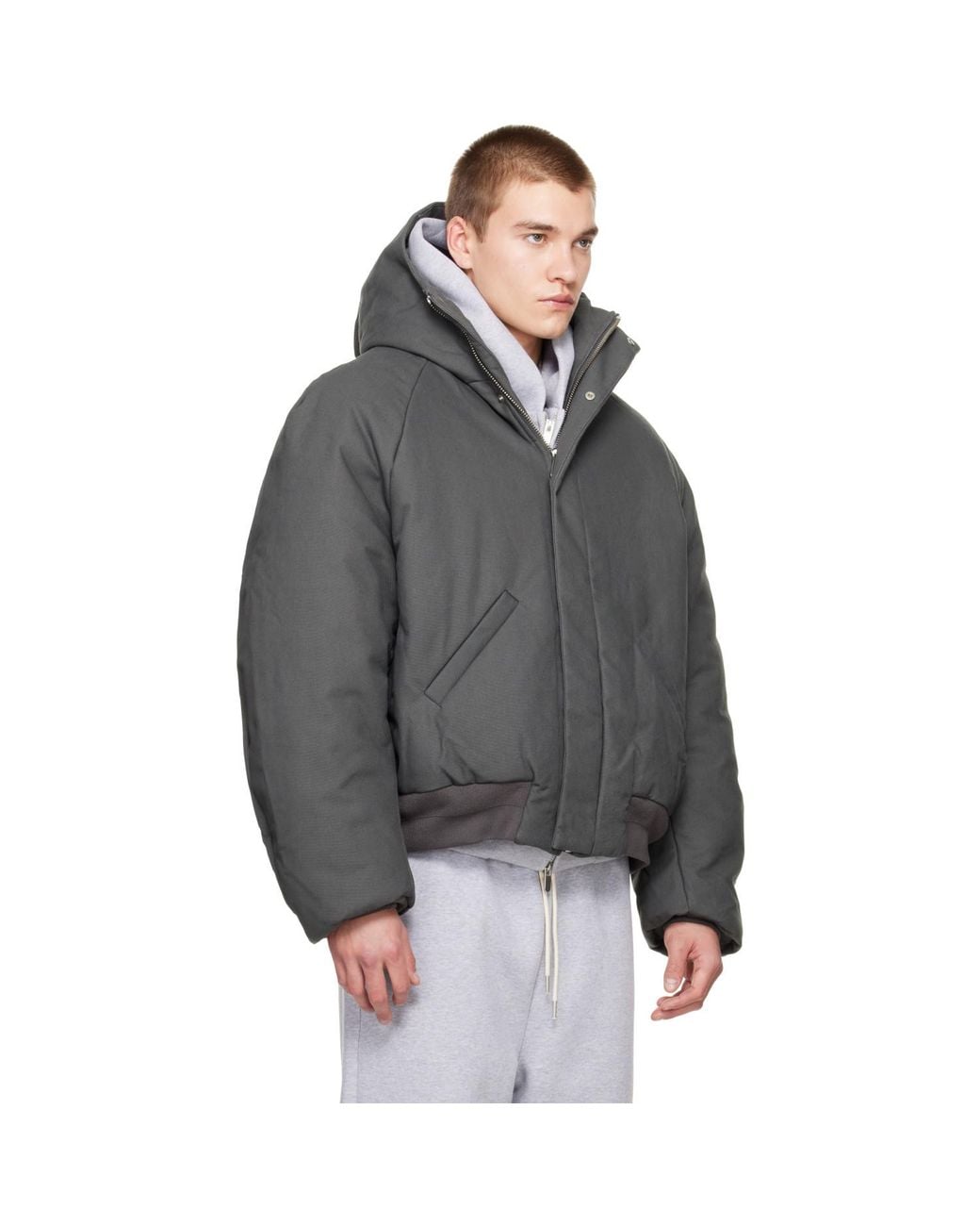 Seventh Gray Orb Puffer Coat for men
