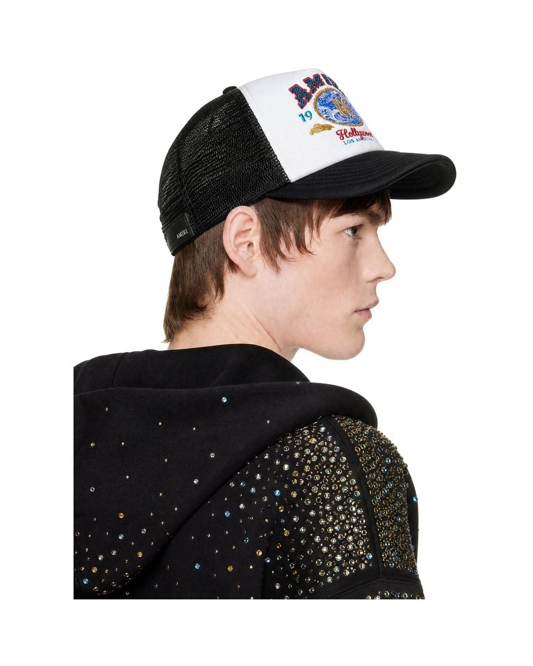Amiri Black Wave Foam Trucker Cap for men