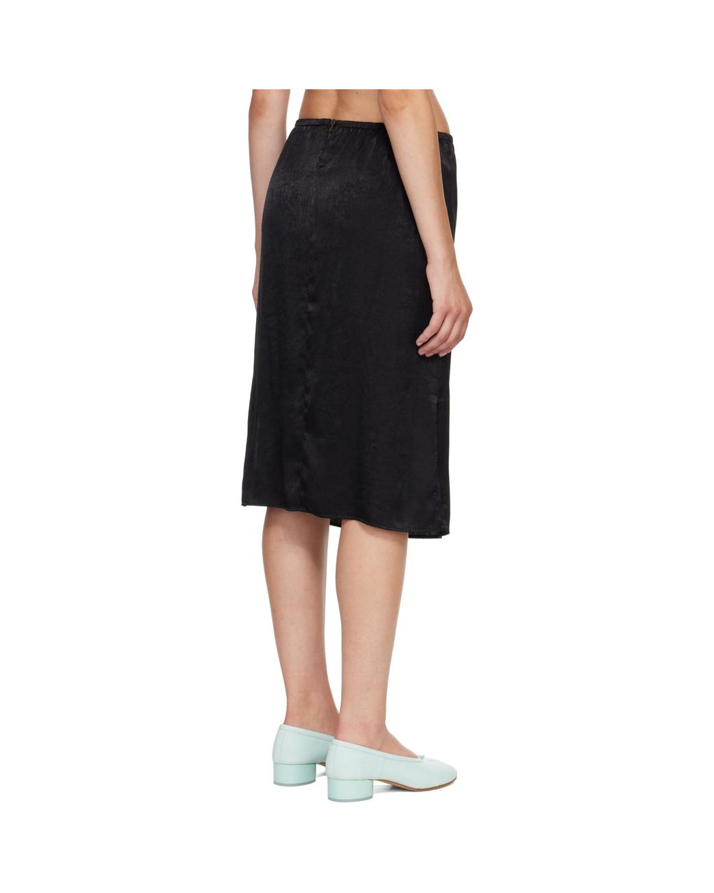 MM6 by Maison Margiela Black Lining Look Midi Skirt