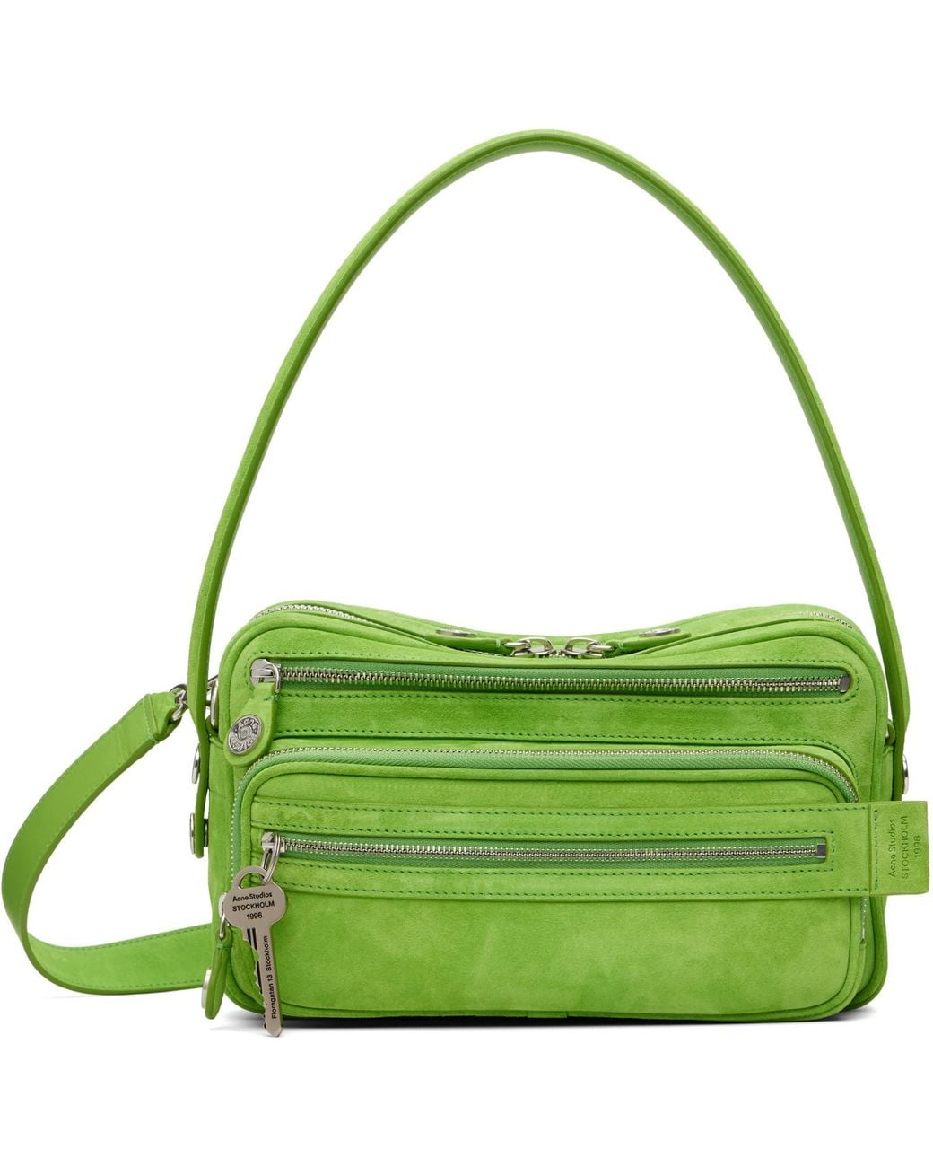 Acne Green Camero Party Suede Bag for men