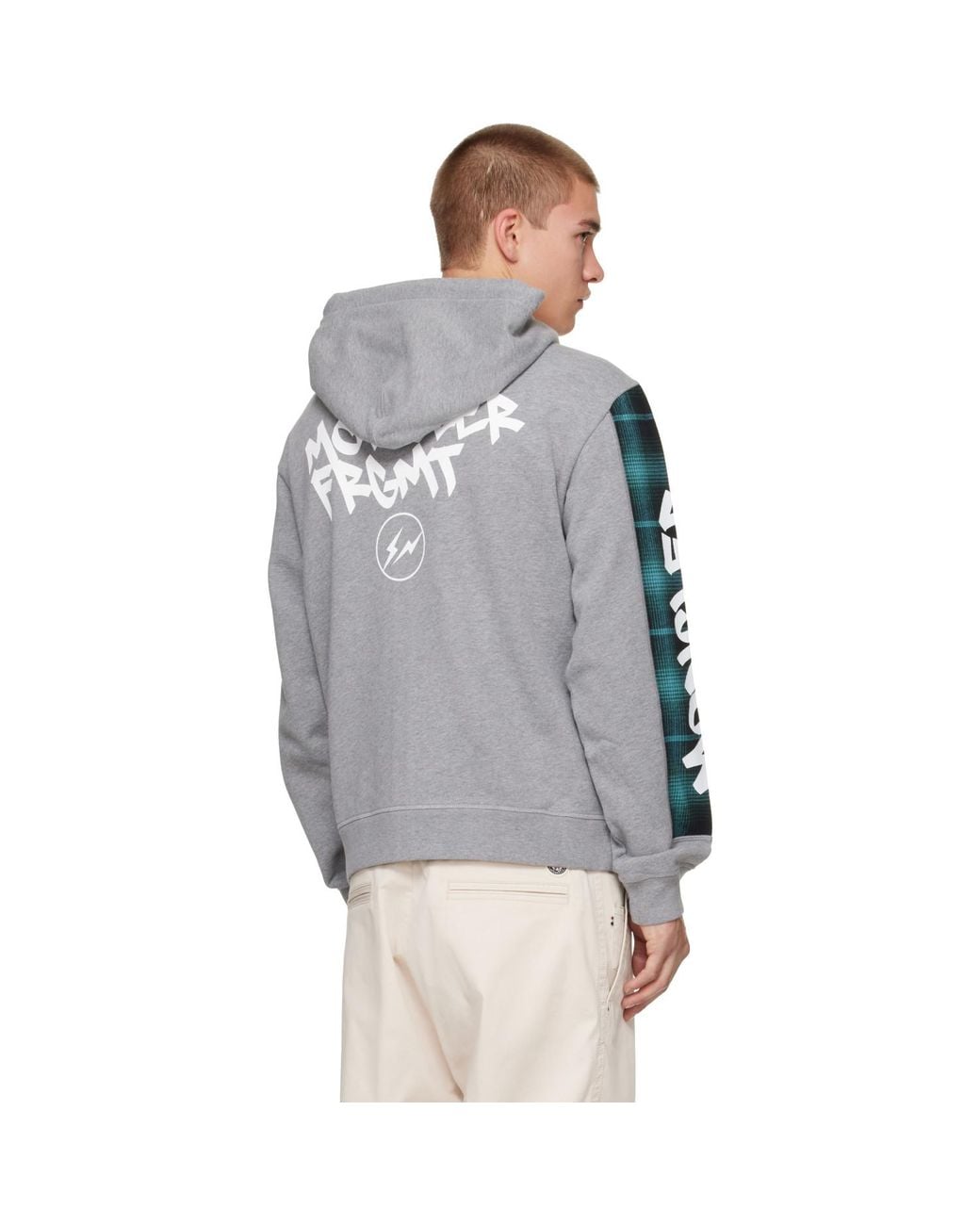 Moncler Genius Gray Moncler X Fragment Zip-Up Hoodie for men