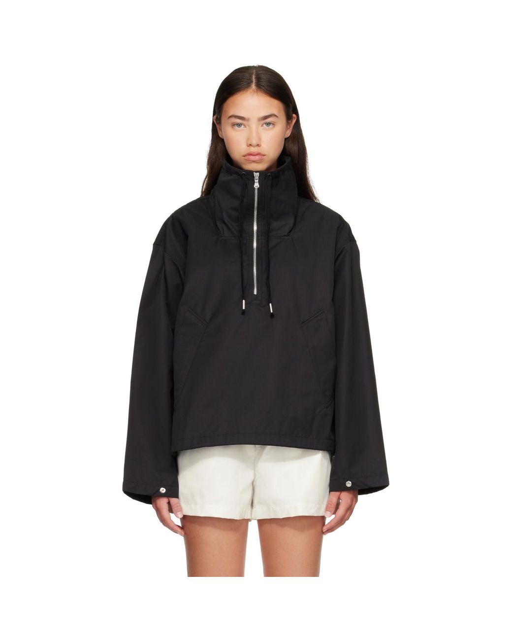 Agolde Black Lydia Popover Anorak