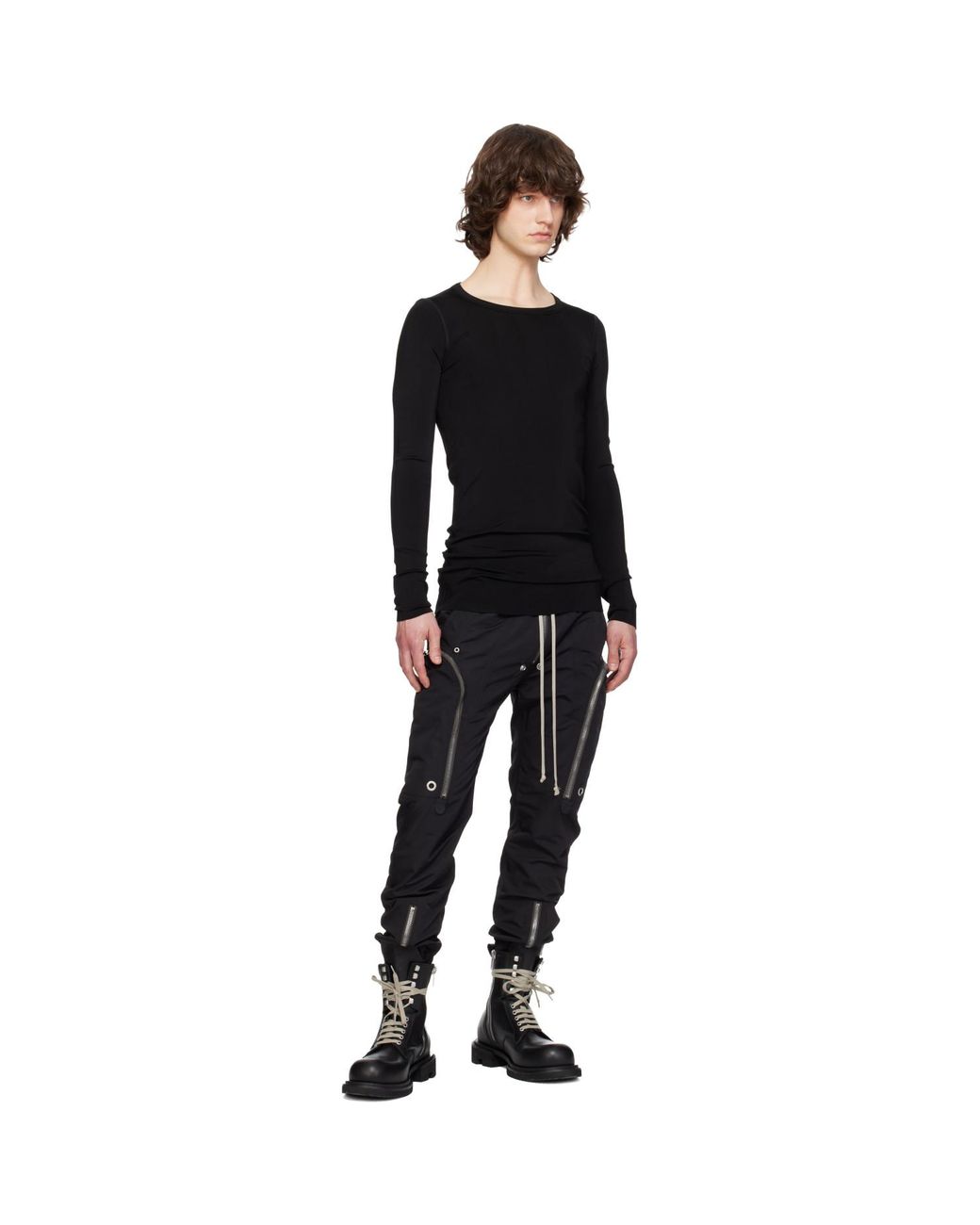 Rick Owens Black Temple Bauhaus Cargo Pants for men