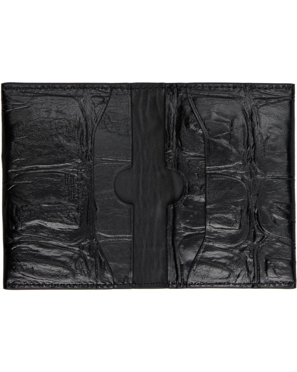 Acne Black Folded Leather Card Holder for men