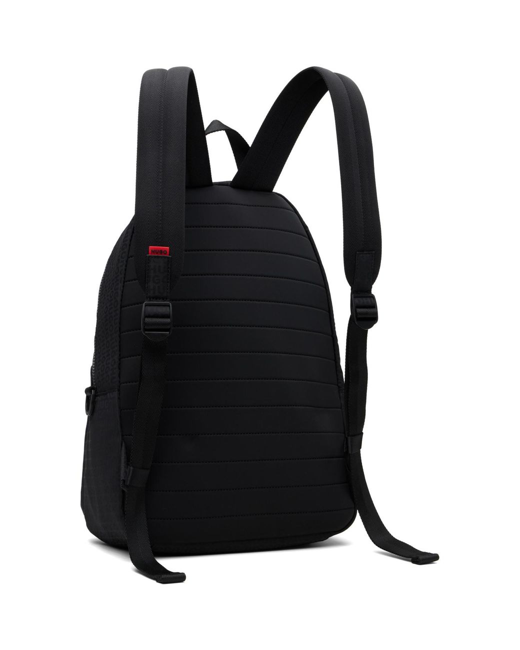 HUGO Black Jacquard Backpack for men