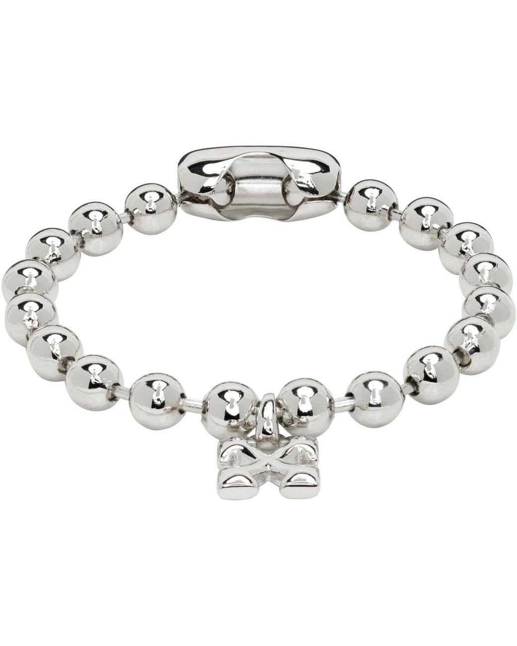 Off-White c/o Virgil Abloh Metallic Arrow Ball Chain Bracelet for men
