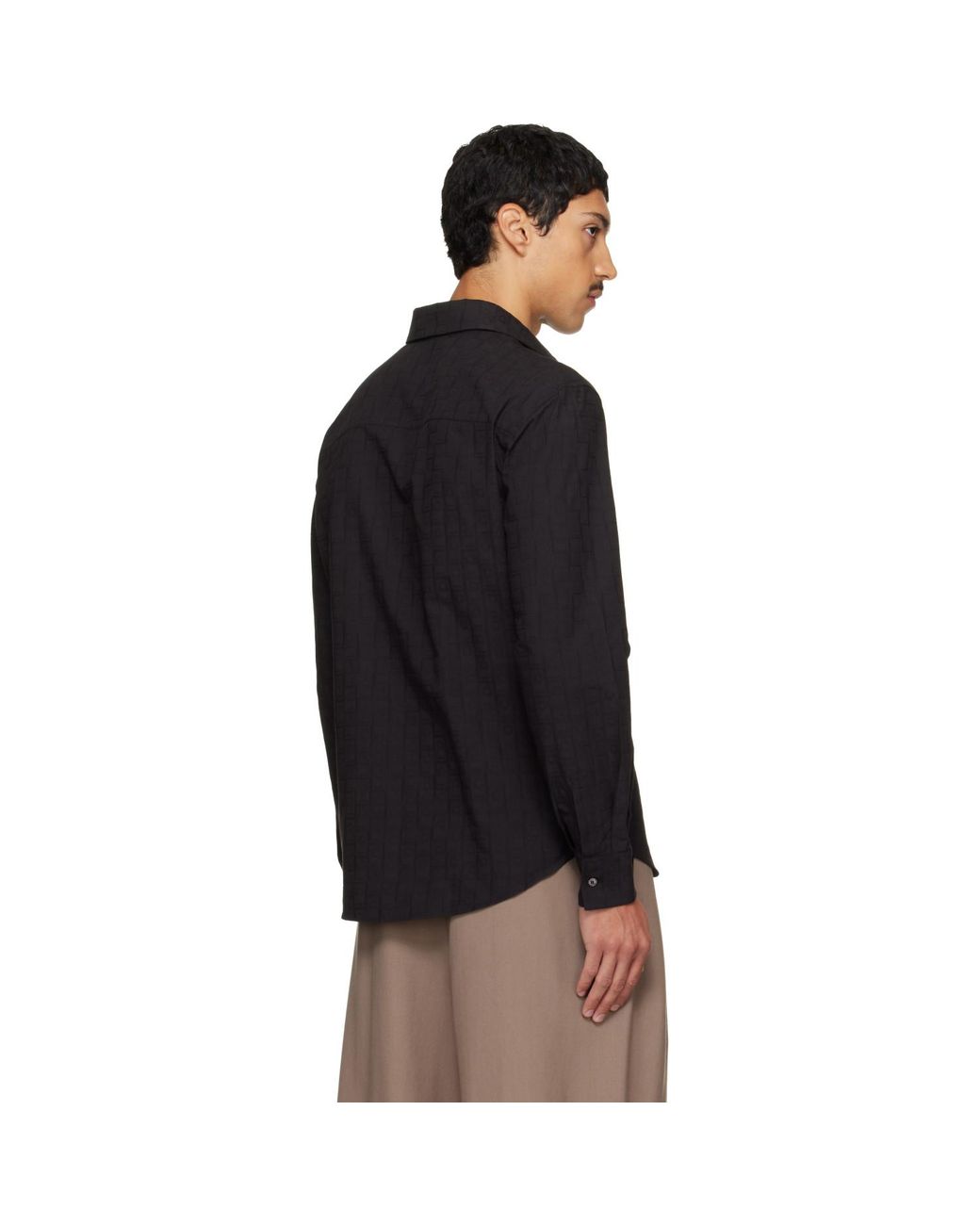 Ferragamo Black Monogram Sport Shirt for men