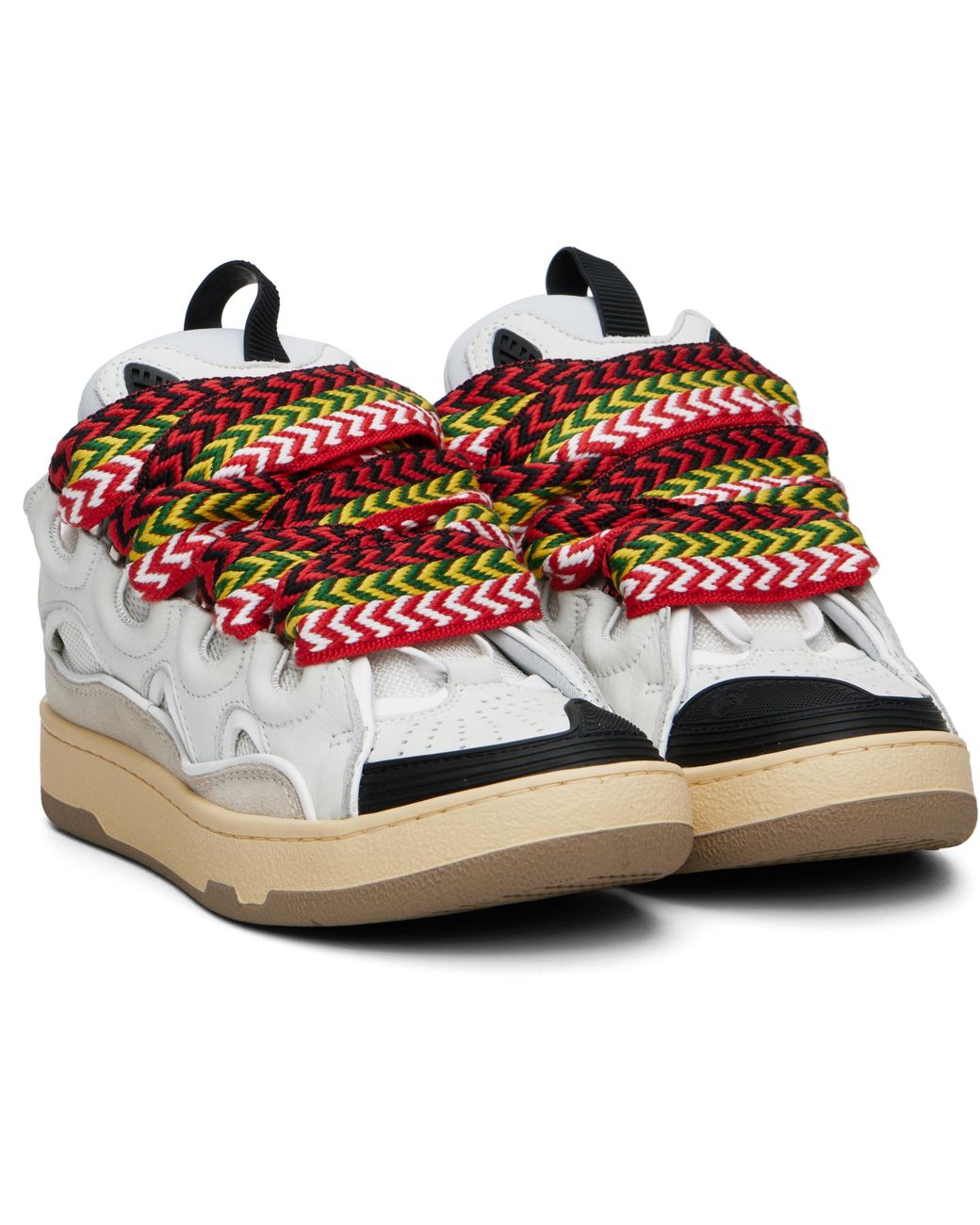 Lanvin Black Off- Leather Curb Sneakers