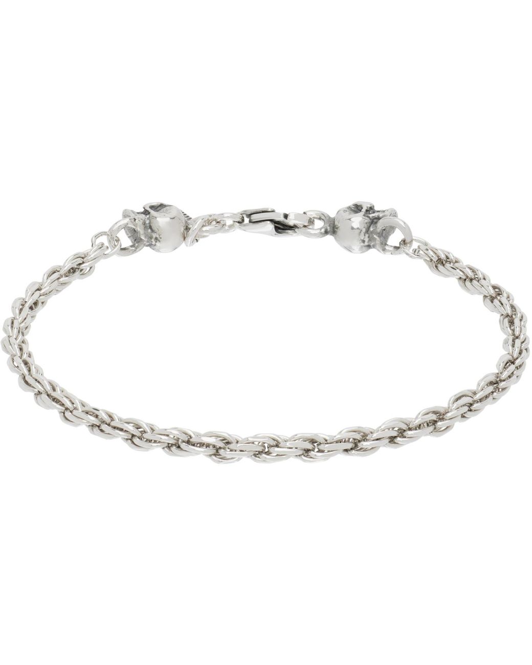 Emanuele Bicocchi Metallic Ssense Exclusive Skull Bracelet for men