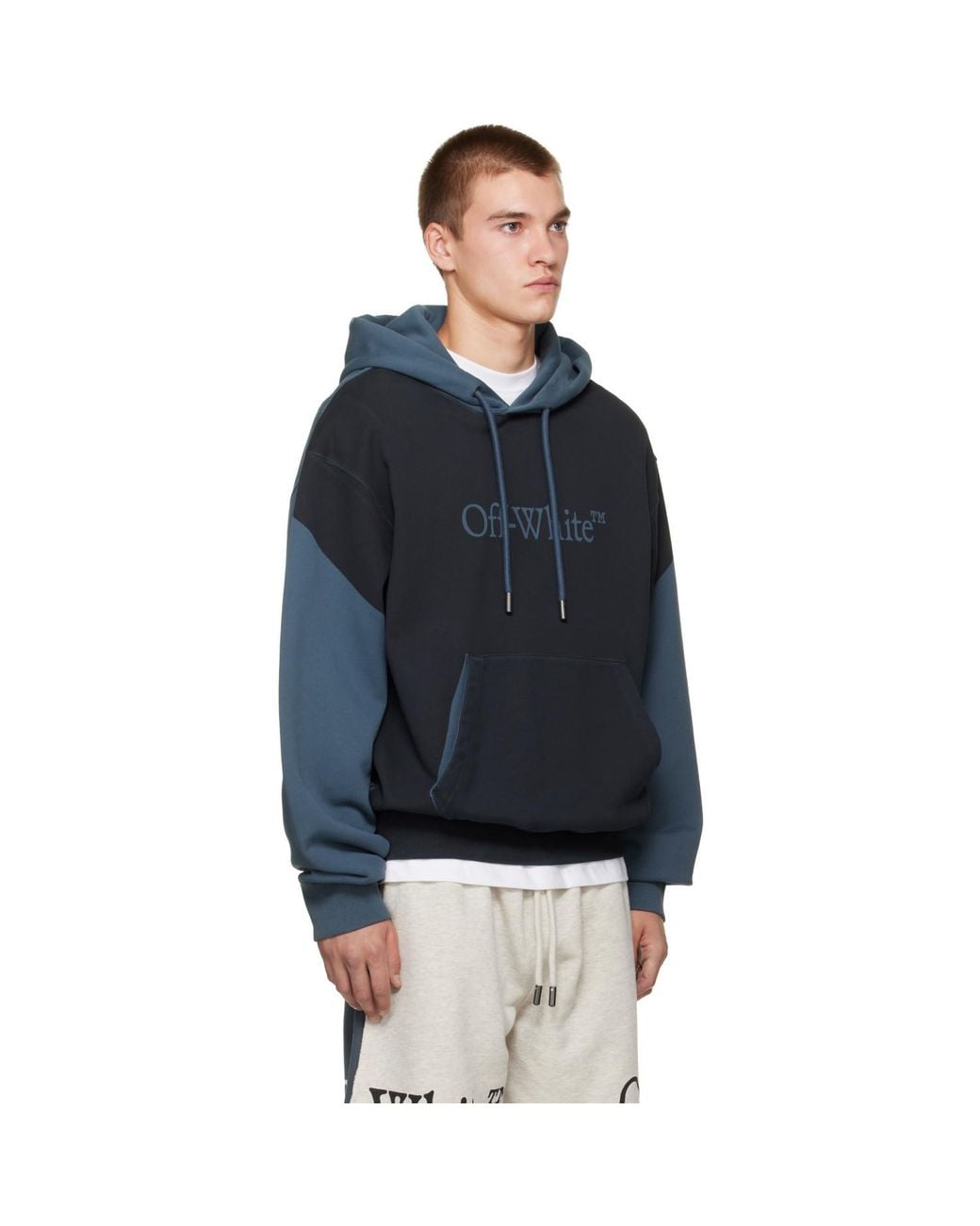 Off-White c/o Virgil Abloh Blue Negative Big Bookish Regular Hoodie for men