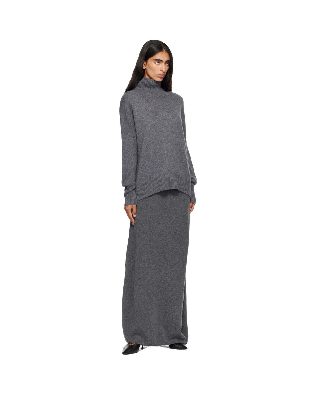 Lisa Yang Gray Heidi Turtleneck