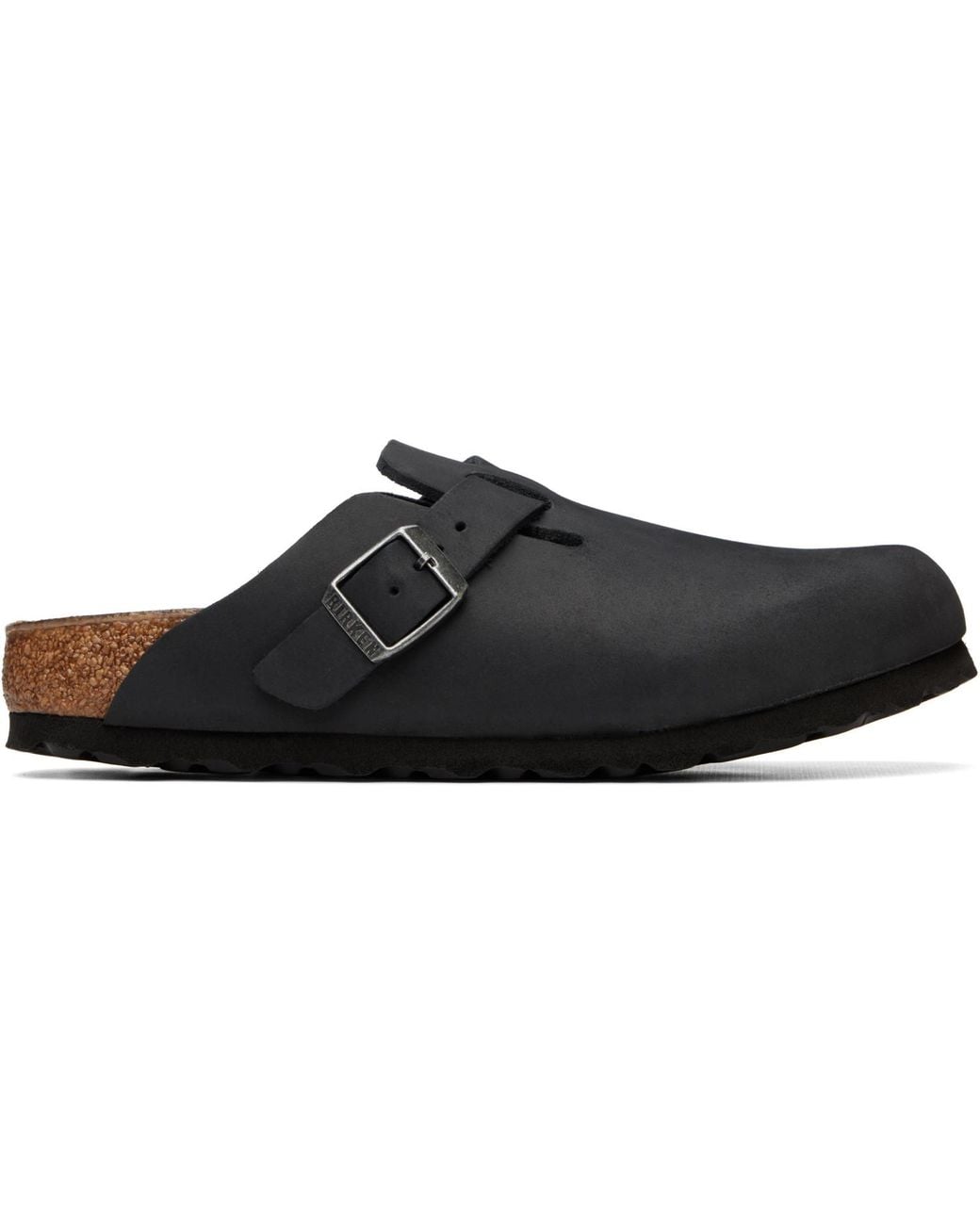 Birkenstock Black Narrow Boston Oiled Leather Loafers