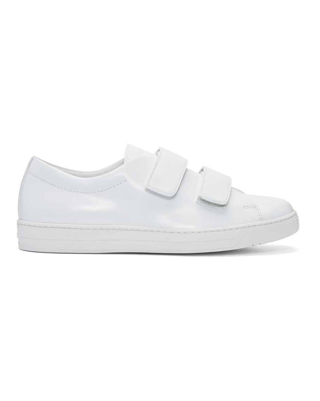 Prada White Two Strap Sneakers for Men Lyst