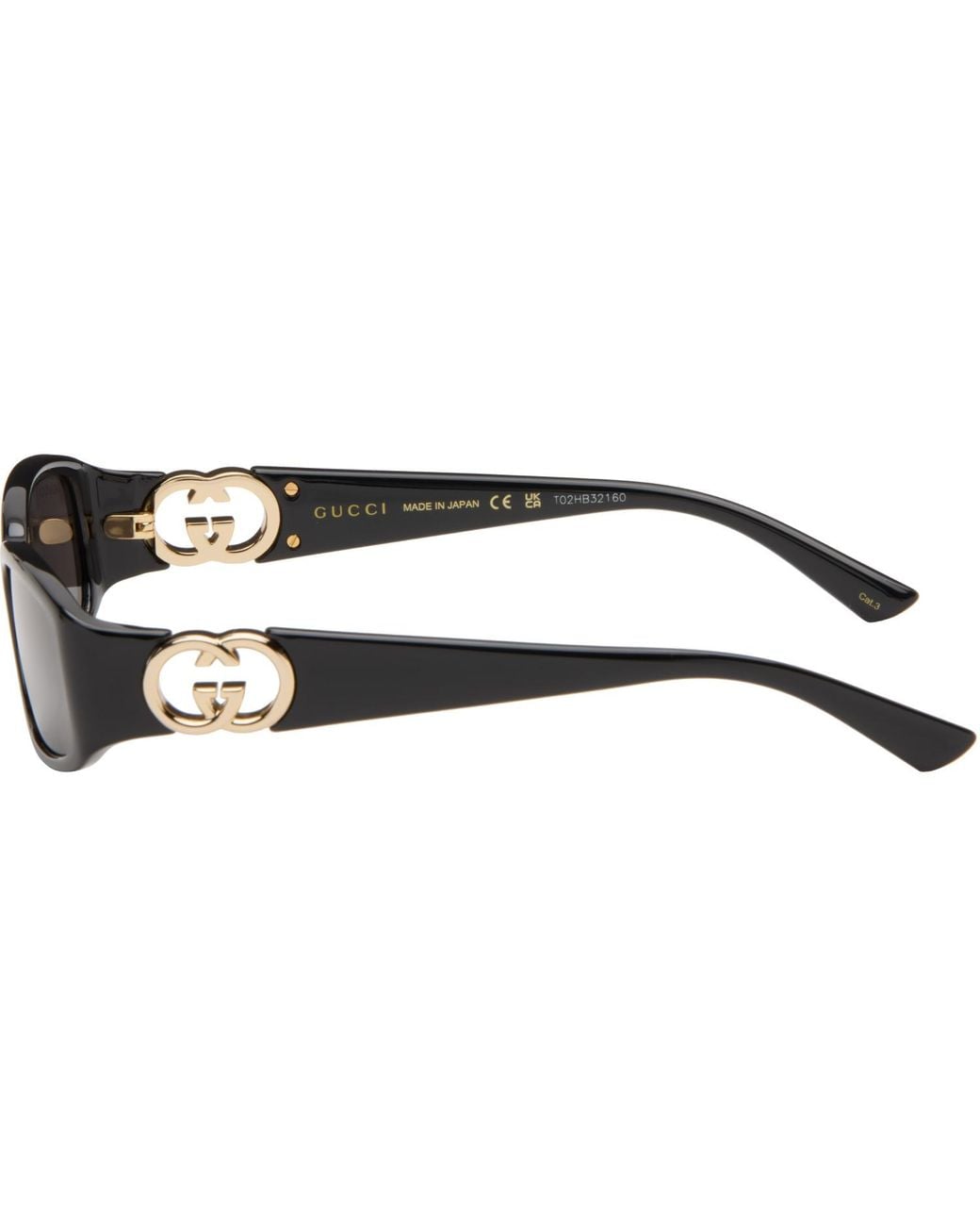 Gucci Gray Rectangular Frame Sunglasses