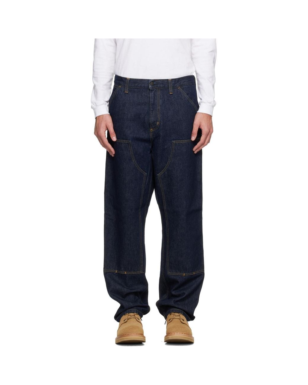 Carhartt Blue Double Knee Jeans for men