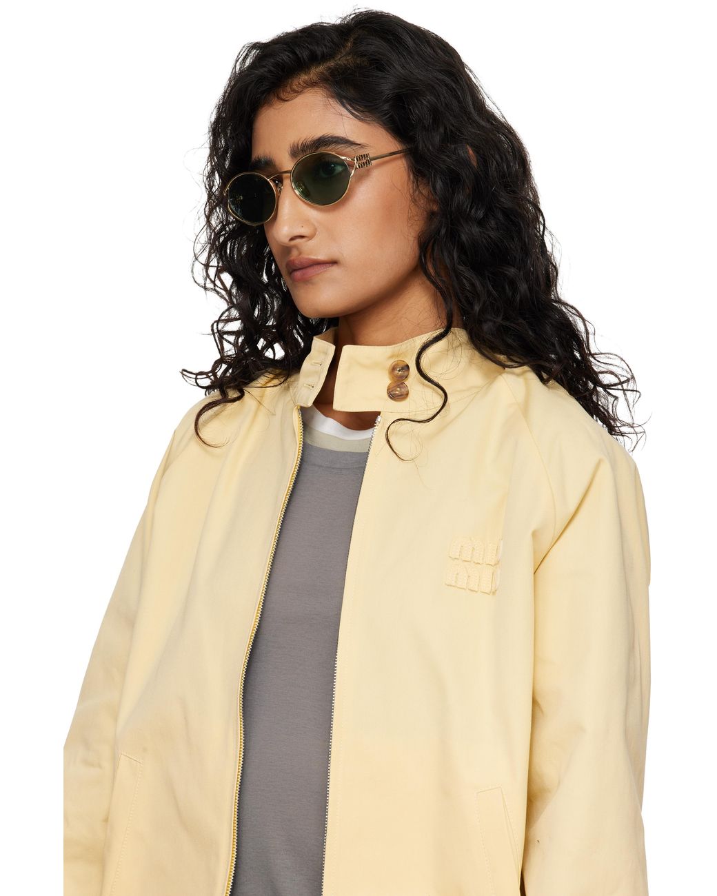 Miu Miu Green 'Miu Miu Logo' Sunglasses