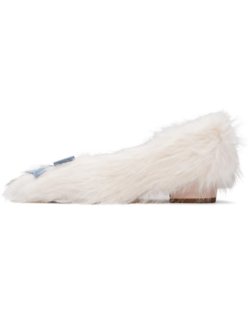 Sandy Liang White Furry Slipper 40 Heels