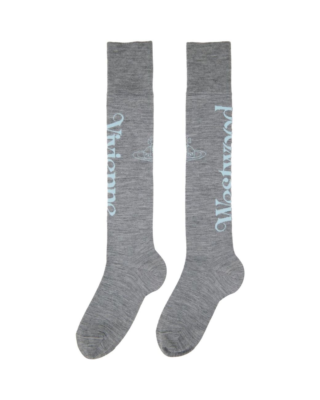 Vivienne Westwood Gray Half Logo High Socks
