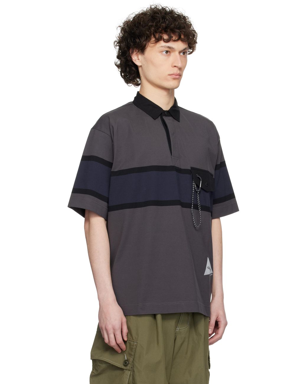 and wander Gramicci Edition Tech Rugby Polo in Black for Men