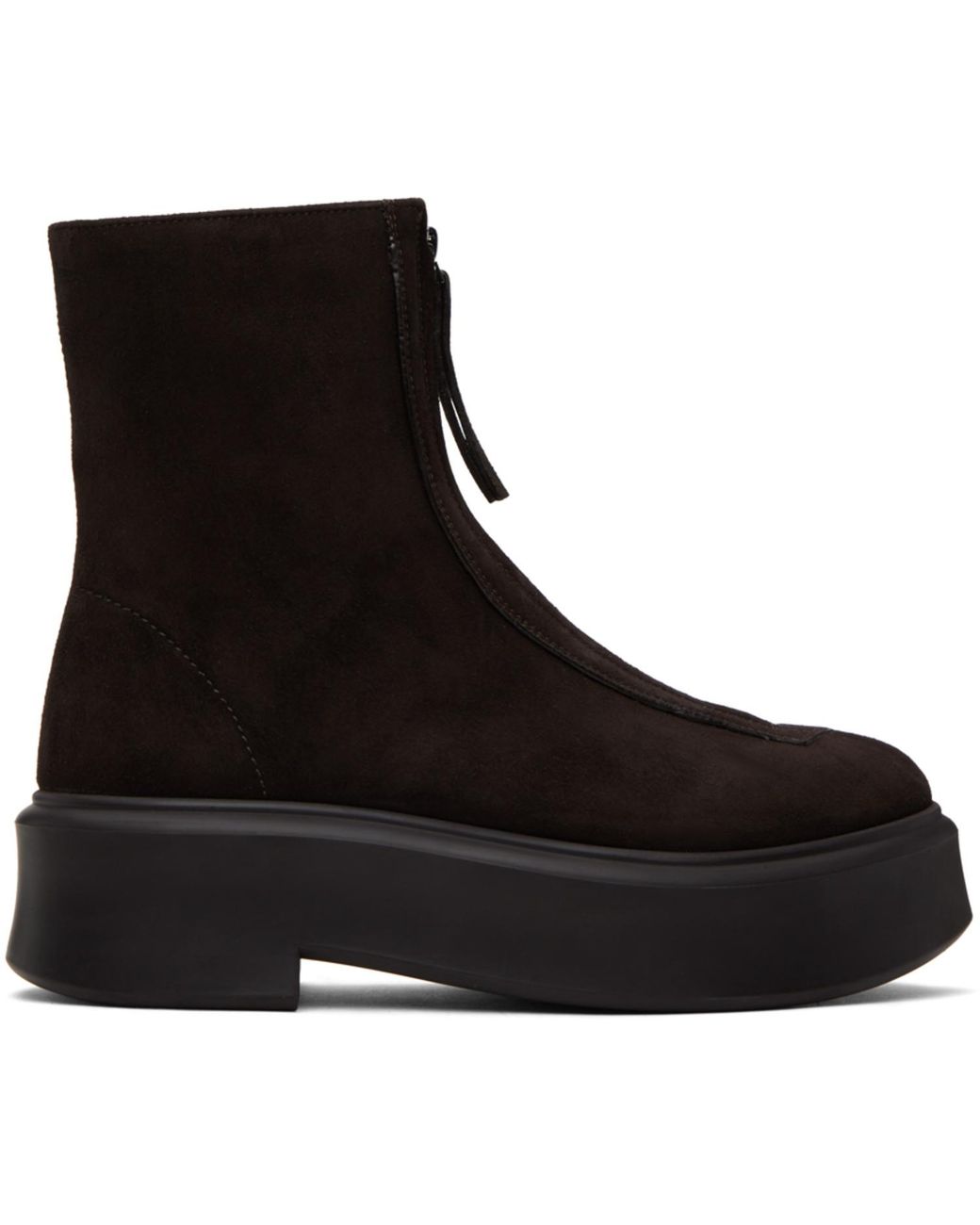 The Row Black Zipped Suede Boot I