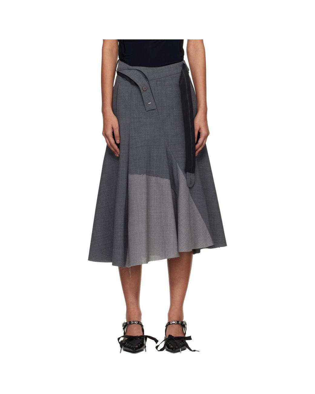 OTTOLINGER Black Strapped Business Midi Skirt