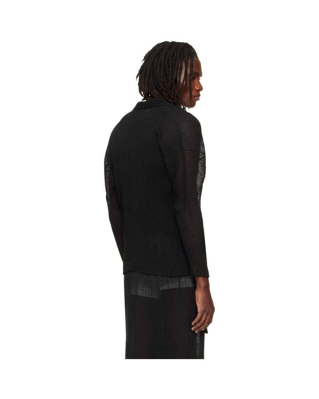 Homme Plissé Issey Miyake Black Rustic Mesh Shirt for men