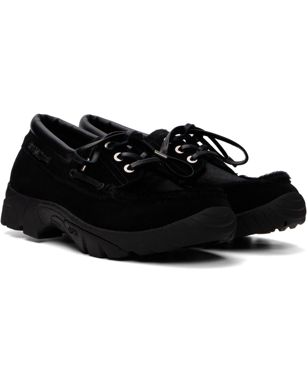 Wooyoungmi Black Suede Boat Shoes for men